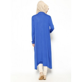 Cardigan long effet loose - bleu