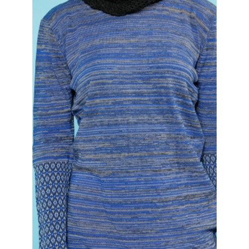 Robe pull bi-matière - bleu