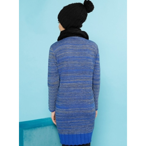 Robe pull bi-matière - bleu