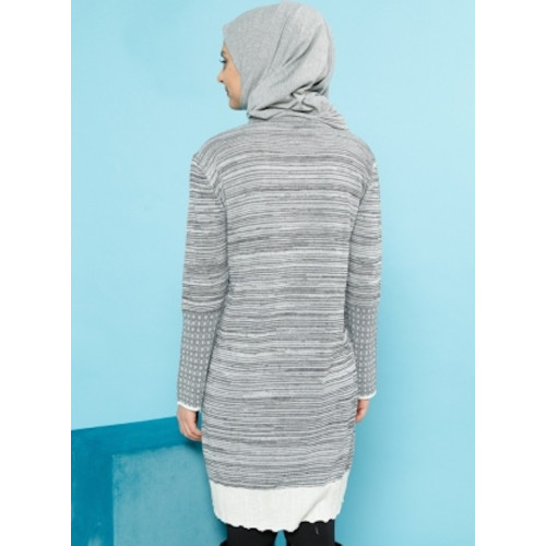 Robe pull bi-matière - gris