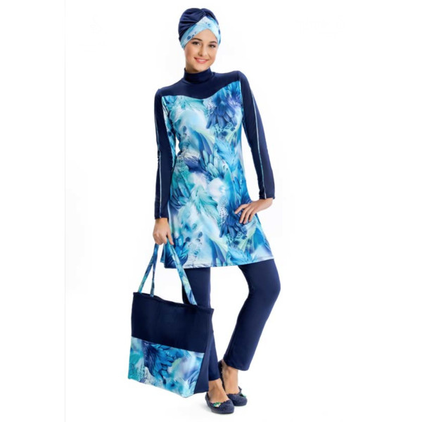 Maillot de bain hijab imprimé à fleurs