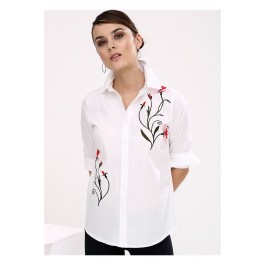 Chemise blanche brodée