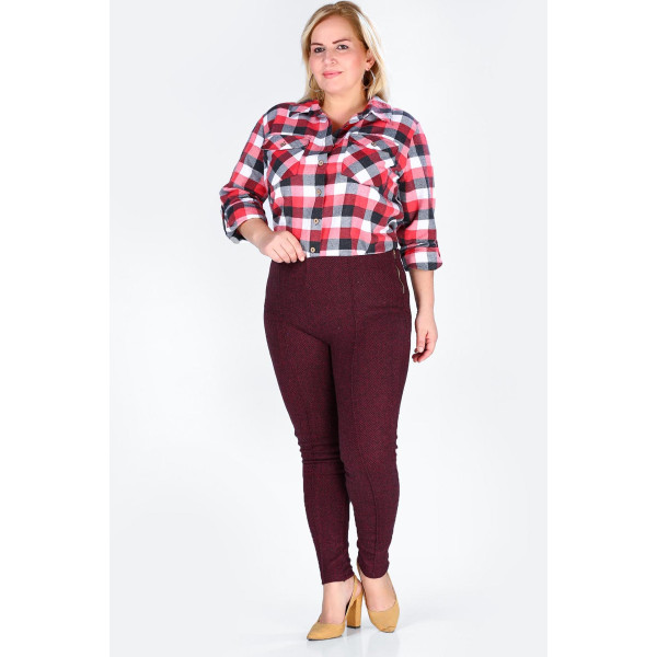 Leggings motif chevron bordeaux