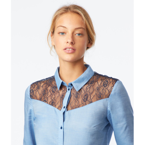 Chemise à empiècement en dentelle Chemise à empiècement en dentelle