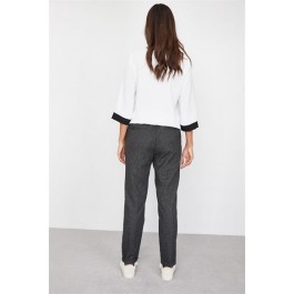 Pantalon imprimé carreaux fins gris