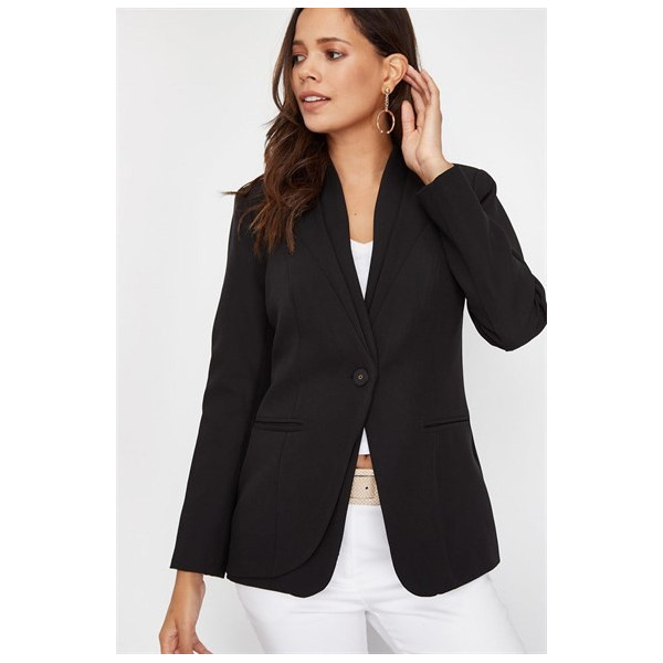 Veste blazer double col noir