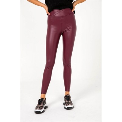 Legging simili cuir bordeaux hotsell