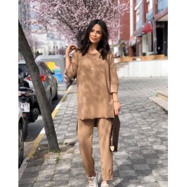 Ensemble fluide avec haut asymétrique beige Ensemble fluide avec haut asymétrique beige