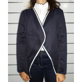 Veste souple asymétrique drapée - bleu marine