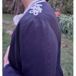Veste souple asymétrique drapée - bleu marine