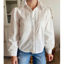 Chemise à col en broderie anglaise