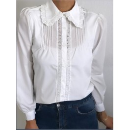 Chemise à col en broderie anglaise
