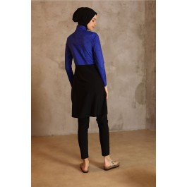 Maillot de bain hijab noir et bleu