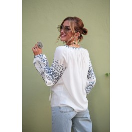 Blouse bohème broderie ethnique