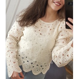 Blouse écrue en crochet