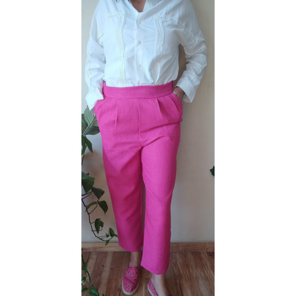 Pantalon en lainage à pinces