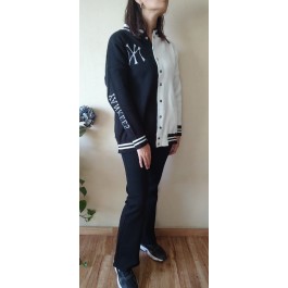 Blouson façon bomber blanc & noir