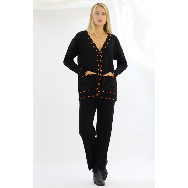 Ensemble en maille tricot noir