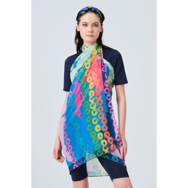 Paréo Robe de plage imprimé multicolore