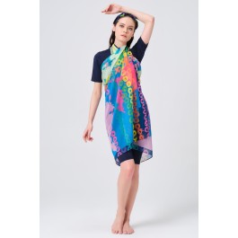 Paréo Robe de plage imprimé multicolore Paréo Robe de plage imprimé multicolore