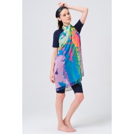 Paréo Robe de plage imprimé multicolore Paréo Robe de plage imprimé multicolore
