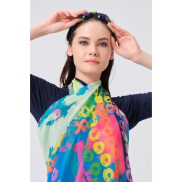 Paréo Robe de plage imprimé multicolore Paréo Robe de plage imprimé multicolore