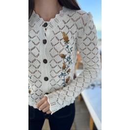 Cardigan boutonné en crochet