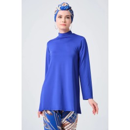 Maillot de bain hijab bleu pantalon imprimé