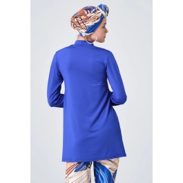 Maillot de bain hijab bleu pantalon imprimé