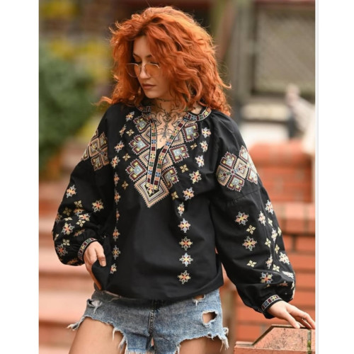 Blouse à broderie ethnique Blouse à broderie ethnique