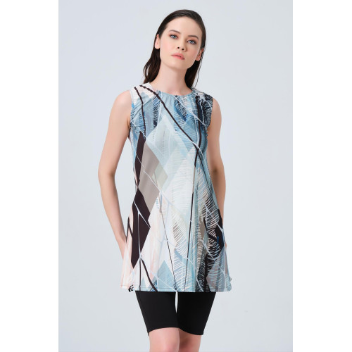 Maillot semi couvert imprimé graphique Maillot semi couvert imprimé graphique