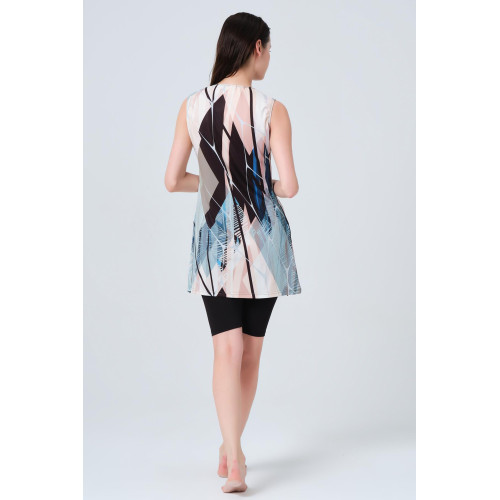 Maillot semi couvert imprimé graphique Maillot semi couvert imprimé graphique