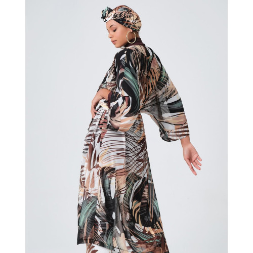 Paréo kimono de plage imprimé floral Paréo kimono de plage imprimé floral
