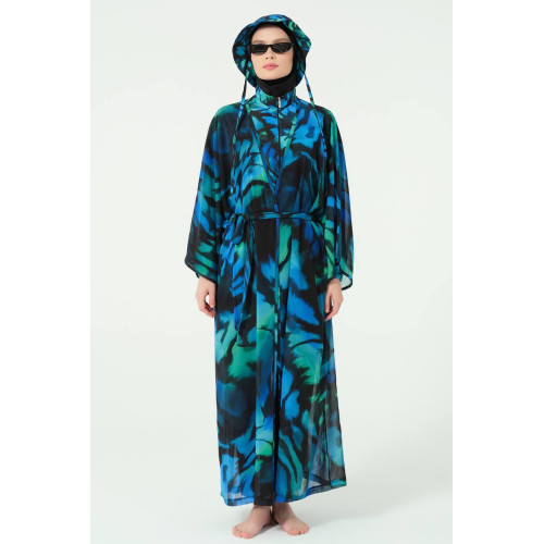 Paréo kimono de plage imprimé floral Paréo kimono de plage imprimé floral