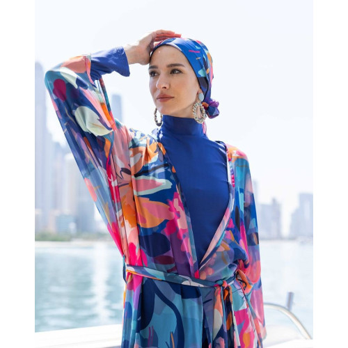 Paréo kimono de plage imprimé floral Paréo kimono de plage imprimé floral