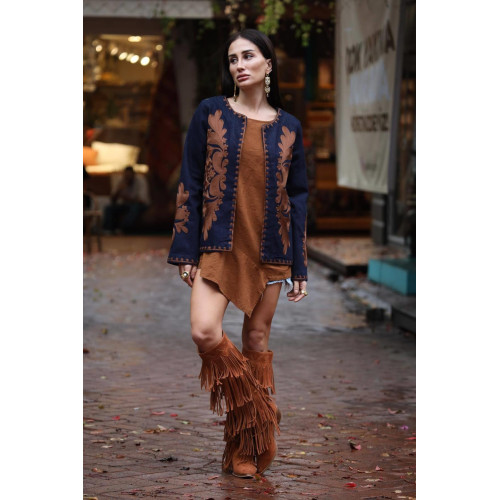 Veste en denim brodée Veste en denim brodée