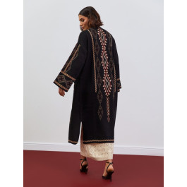 Cardigan long ethnique noir