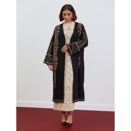 Cardigan long ethnique noir