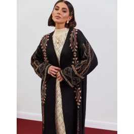 Cardigan long ethnique noir