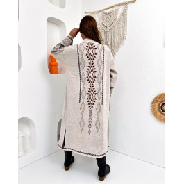 Cardigan long ethnique gris